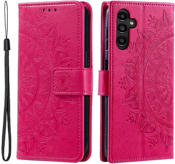 Samsung Galaxy A36 Hoesje Mandala Book Case met Pasjeshouder Roze
