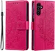 Samsung Galaxy A36 Hoesje Mandala Book Case met Pasjeshouder Roze