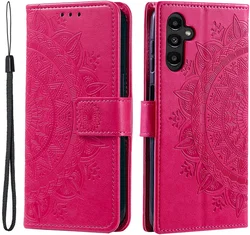 Samsung Galaxy A36 Hoesje Mandala Book Case met Pasjeshouder Roze afbeelding