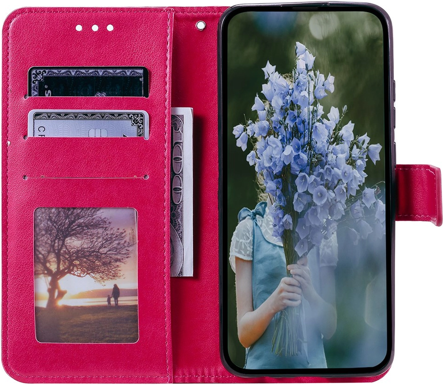 Samsung Galaxy A36 Hoesje Mandala Book Case met Pasjeshouder Roze afbeelding 2