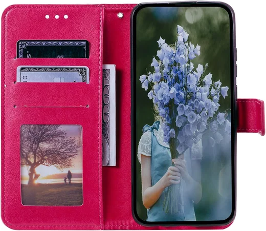 Samsung Galaxy A36 Hoesje Mandala Book Case met Pasjeshouder Roze afbeelding 2