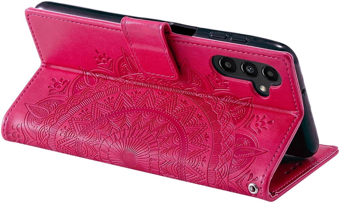 Samsung Galaxy A36 Hoesje Mandala Book Case met Pasjeshouder Roze afbeelding 3