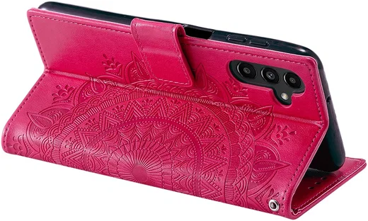 Samsung Galaxy A36 Hoesje Mandala Book Case met Pasjeshouder Roze afbeelding 3