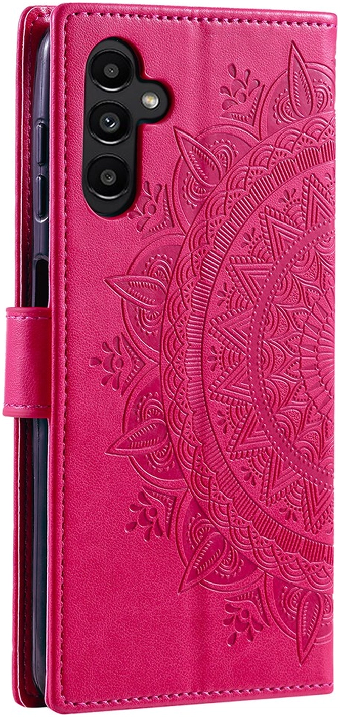 Samsung Galaxy A36 Hoesje Mandala Book Case met Pasjeshouder Roze afbeelding 5