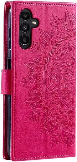Samsung Galaxy A36 Hoesje Mandala Book Case met Pasjeshouder Roze afbeelding 5