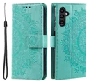 Samsung Galaxy A36 Hoesje Mandala Book Case met Pasjeshouder Groen