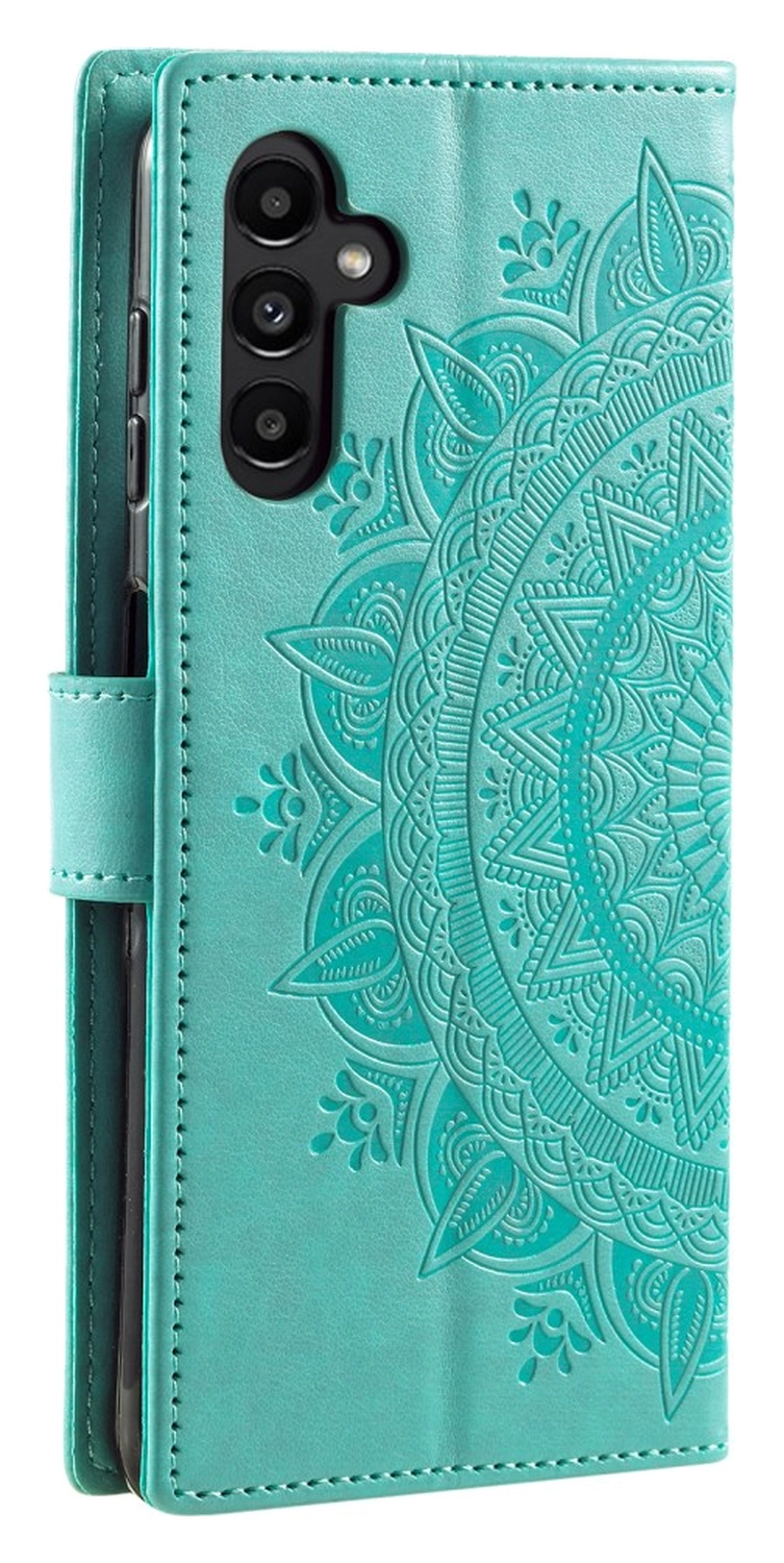 Samsung Galaxy A36 Hoesje Mandala Book Case met Pasjeshouder Groen afbeelding 6