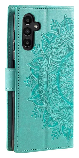 Samsung Galaxy A36 Hoesje Mandala Book Case met Pasjeshouder Groen afbeelding 6