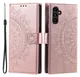 Samsung Galaxy A36 Hoesje Mandala Book Case met Pasjeshouder Roze Goud