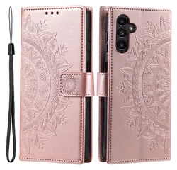 Samsung Galaxy A36 Hoesje Mandala Book Case met Pasjeshouder Roze Goud afbeelding