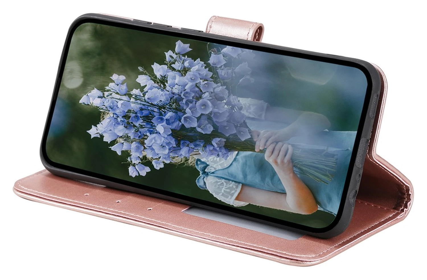 Samsung Galaxy A36 Hoesje Mandala Book Case met Pasjeshouder Roze Goud afbeelding 3