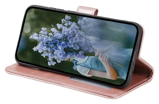 Samsung Galaxy A36 Hoesje Mandala Book Case met Pasjeshouder Roze Goud afbeelding 3