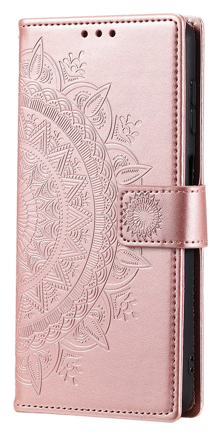 Samsung Galaxy A36 Hoesje Mandala Book Case met Pasjeshouder Roze Goud afbeelding 5