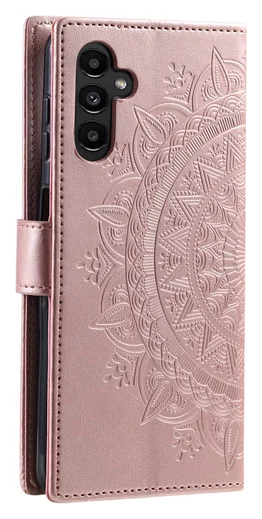 Samsung Galaxy A36 Hoesje Mandala Book Case met Pasjeshouder Roze Goud afbeelding 6