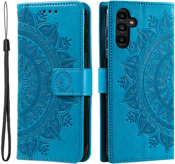 Samsung Galaxy A56 Hoesje Mandala Book Case met Pasjeshouder Blauw