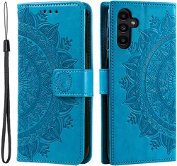 Samsung Galaxy A56 Hoesje Mandala Book Case met Pasjeshouder Blauw afbeelding