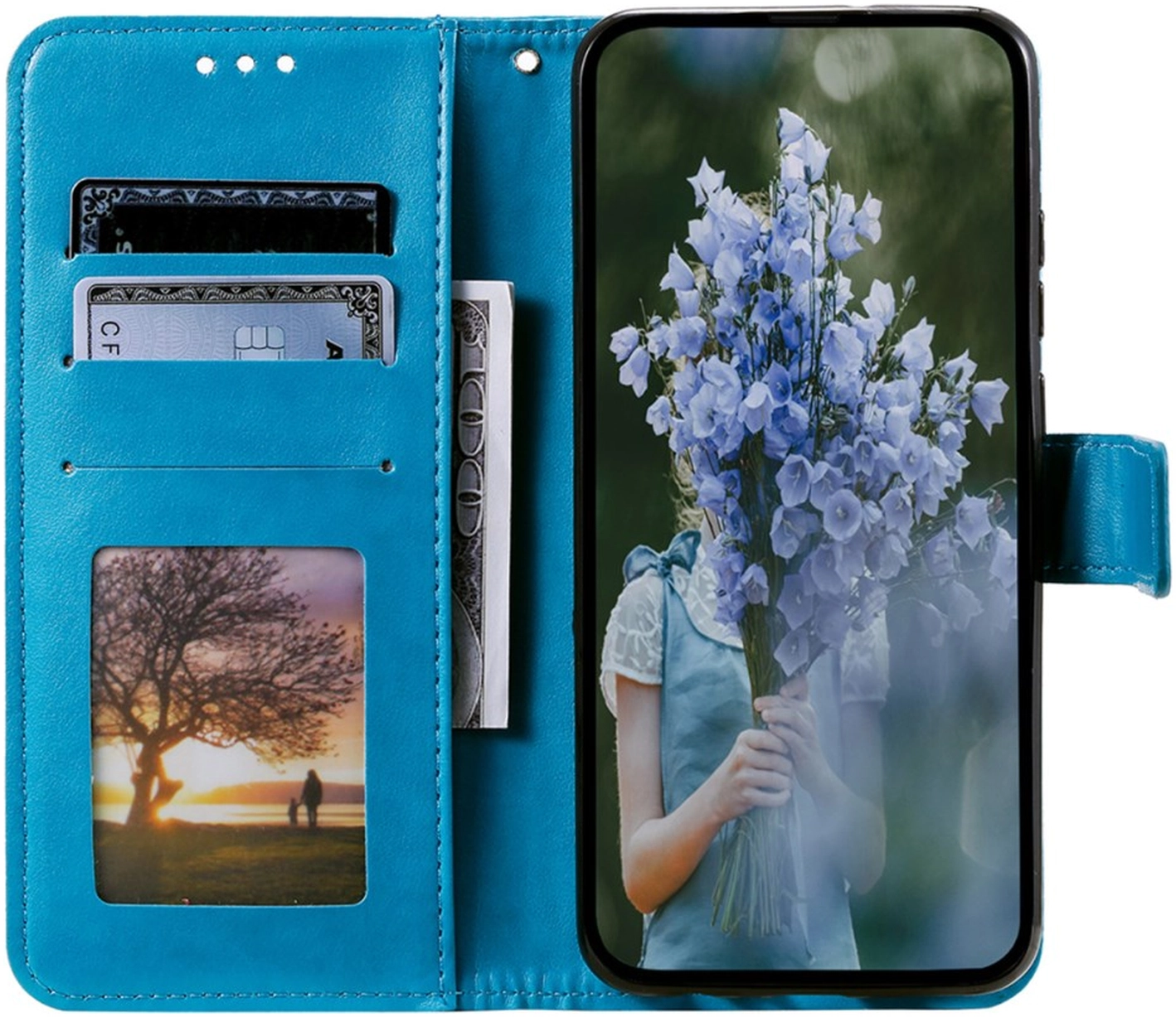 Samsung Galaxy A56 Hoesje Mandala Book Case met Pasjeshouder Blauw afbeelding 2