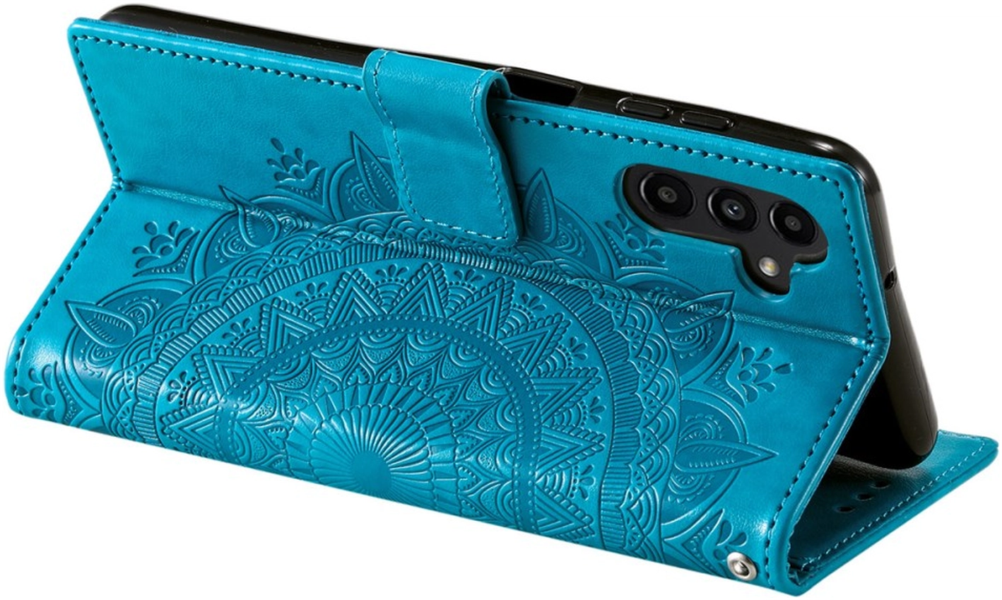 Samsung Galaxy A56 Hoesje Mandala Book Case met Pasjeshouder Blauw afbeelding 4