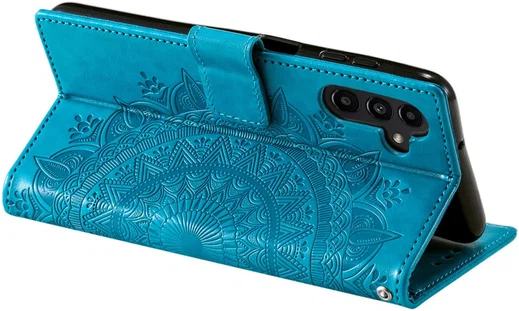 Samsung Galaxy A56 Hoesje Mandala Book Case met Pasjeshouder Blauw afbeelding 4