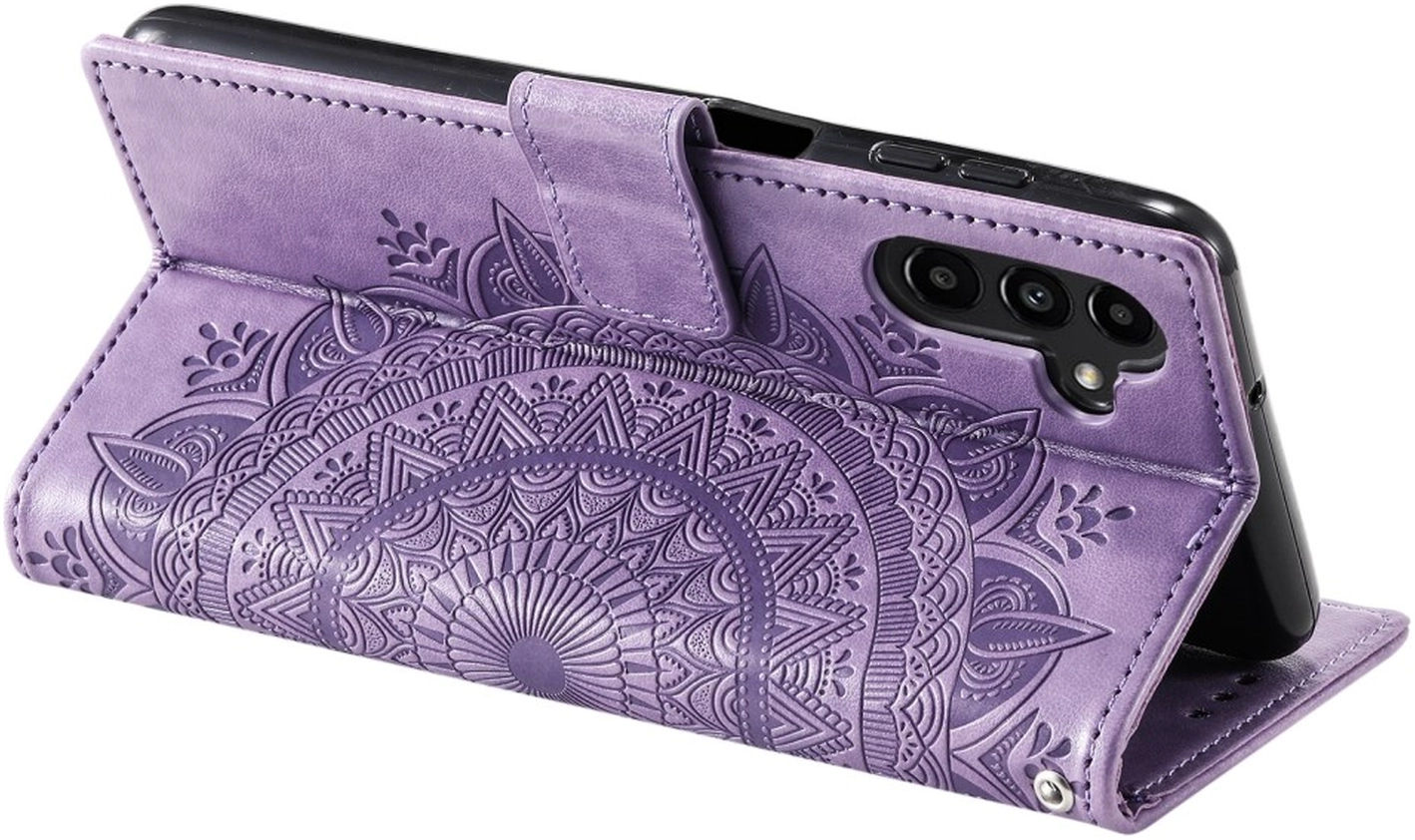 Samsung Galaxy A56 Hoesje Mandala Book Case met Pasjeshouder Paars afbeelding 4