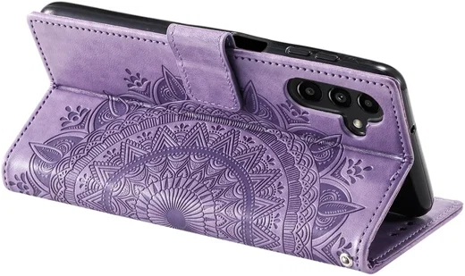 Samsung Galaxy A56 Hoesje Mandala Book Case met Pasjeshouder Paars afbeelding 4