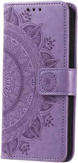 Samsung Galaxy A56 Hoesje Mandala Book Case met Pasjeshouder Paars afbeelding 5
