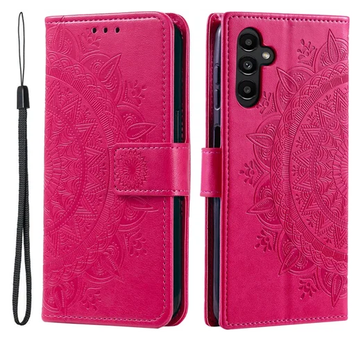 Samsung Galaxy A56 Hoesje Mandala Book Case met Pasjeshouder Roze afbeelding 1