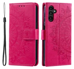 Samsung Galaxy A56 Hoesje Mandala Book Case met Pasjeshouder Roze afbeelding