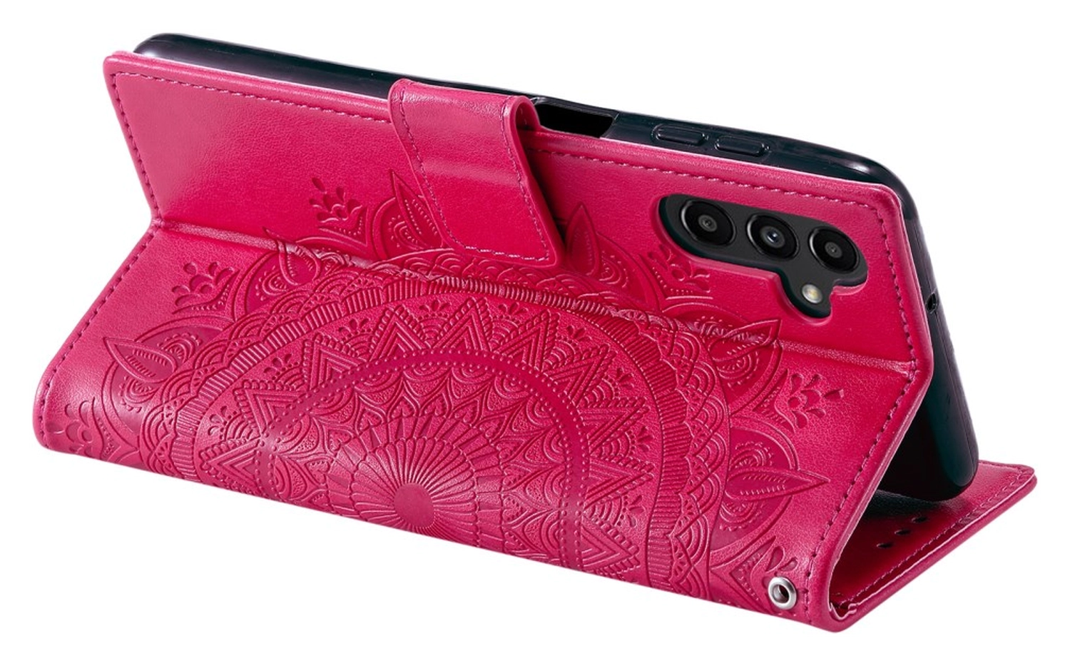 Samsung Galaxy A56 Hoesje Mandala Book Case met Pasjeshouder Roze afbeelding 3