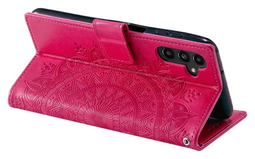 Samsung Galaxy A56 Hoesje Mandala Book Case met Pasjeshouder Roze afbeelding 3