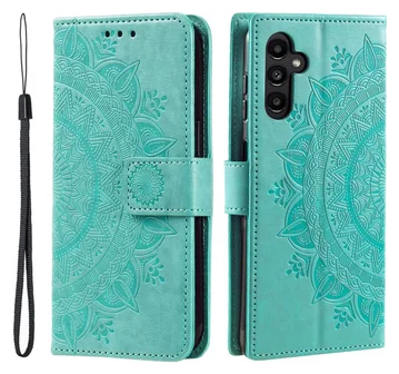 Samsung Galaxy A56 Hoesje Mandala Book Case met Pasjeshouder Groen