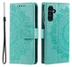 Samsung Galaxy A56 Hoesje Mandala Book Case met Pasjeshouder Groen