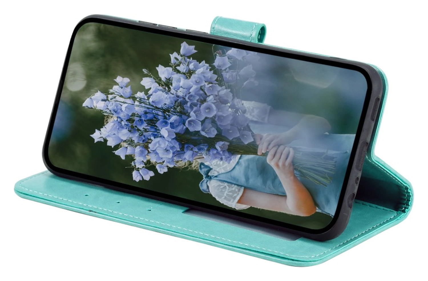 Samsung Galaxy A56 Hoesje Mandala Book Case met Pasjeshouder Groen afbeelding 3