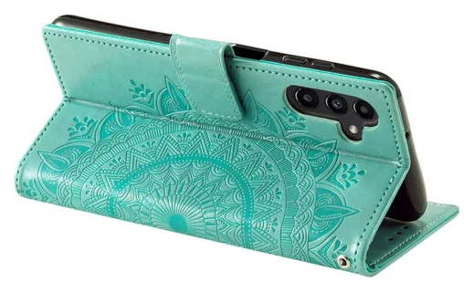 Samsung Galaxy A56 Hoesje Mandala Book Case met Pasjeshouder Groen afbeelding 4