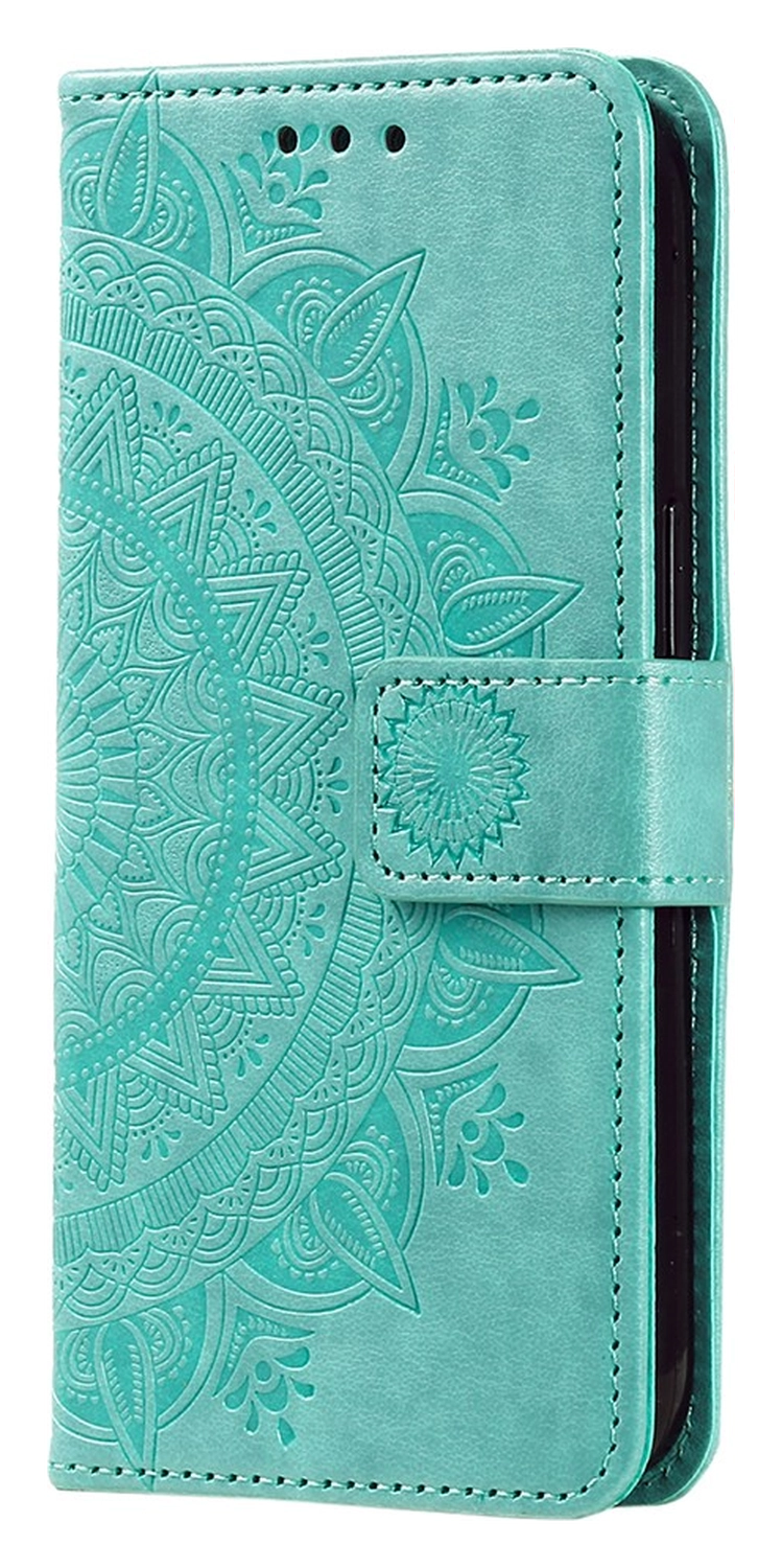 Samsung Galaxy A56 Hoesje Mandala Book Case met Pasjeshouder Groen afbeelding 5