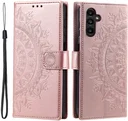Samsung Galaxy A56 Hoesje Mandala Book Case met Pasjeshouder Roze Goud