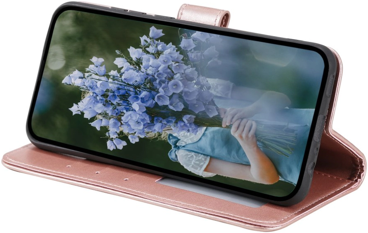Samsung Galaxy A56 Hoesje Mandala Book Case met Pasjeshouder Roze Goud afbeelding 3