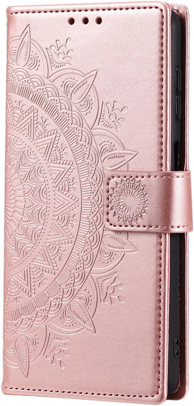 Samsung Galaxy A56 Hoesje Mandala Book Case met Pasjeshouder Roze Goud afbeelding 5