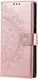 Samsung Galaxy A56 Hoesje Mandala Book Case met Pasjeshouder Roze Goud afbeelding 5