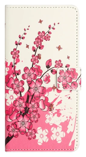 Samsung Galaxy A56 Hoesje Print Book Case met Pasjeshouder Roze Bloemen afbeelding 4