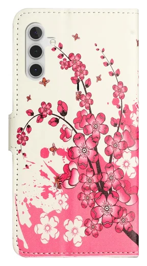 Samsung Galaxy A56 Hoesje Print Book Case met Pasjeshouder Roze Bloemen afbeelding 5