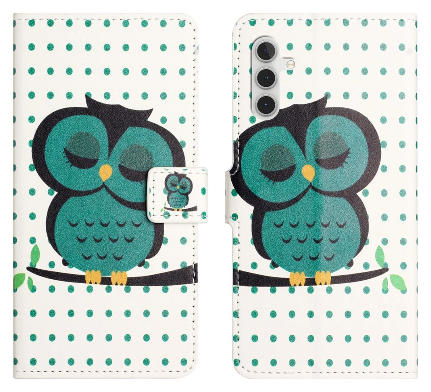 Samsung Galaxy A56 Hoesje Print Book Case met Pasjeshouder Uil afbeelding 1