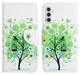 Samsung Galaxy A56 Hoesje Print Book Case met Pasjeshouder Bloemen Boom