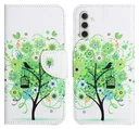 Samsung Galaxy A56 Hoesje Print Book Case met Pasjeshouder Bloemen Boom