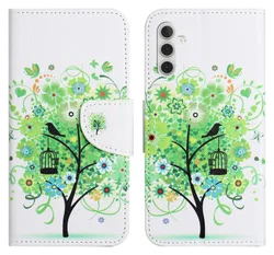 Samsung Galaxy A56 Hoesje Print Book Case met Pasjeshouder Bloemen Boom afbeelding