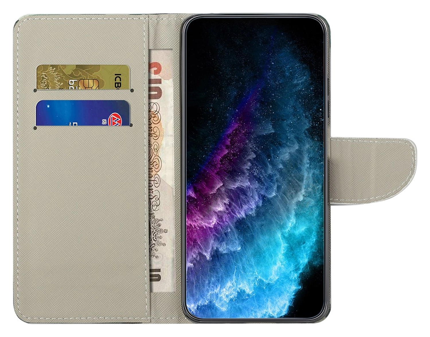 Samsung Galaxy A56 Hoesje Print Book Case met Pasjeshouder Bloemen Boom afbeelding 2