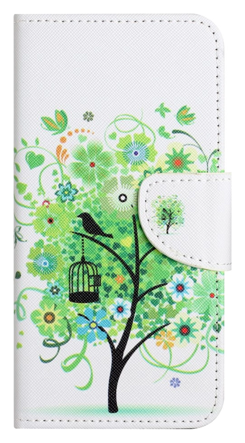 Samsung Galaxy A56 Hoesje Print Book Case met Pasjeshouder Bloemen Boom afbeelding 4