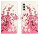 Samsung Galaxy A26 Hoesje Print Book Case met Pasjeshouder Roze Bloemen