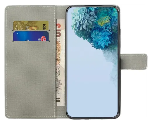 Samsung Galaxy A26 Hoesje Print Book Case met Pasjeshouder Roze Bloemen afbeelding 2