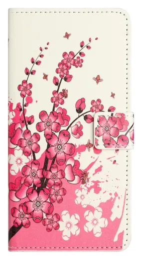 Samsung Galaxy A26 Hoesje Print Book Case met Pasjeshouder Roze Bloemen afbeelding 4